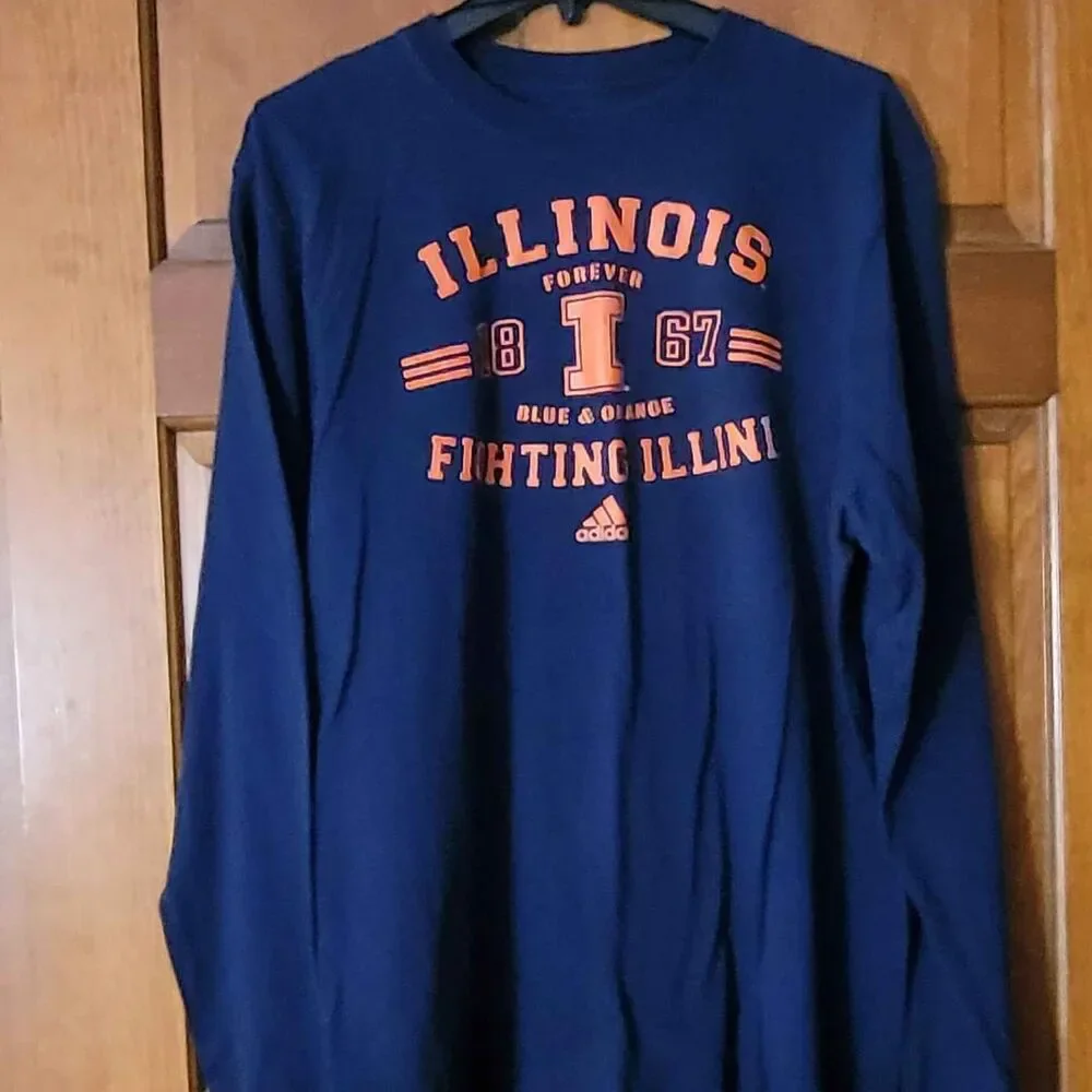 Men's Size XL adidas U of I Fighting Illini Long Sleeve T-shirt Illinois